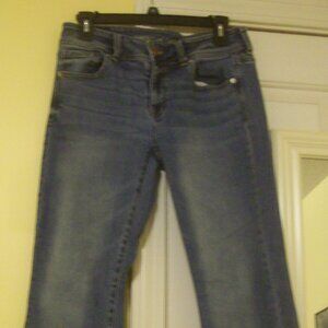 Vintage American Eagle Acid Wash Medium Blue Flared Leg, Women's Size 8 Short